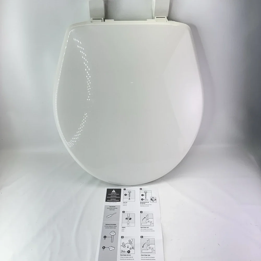 Bemis 730SLEC 000 Round Toilet Seat - Slow Close - Solid Plastic - White